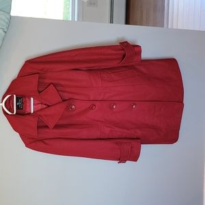 Collection by Gallery deep red pea coat